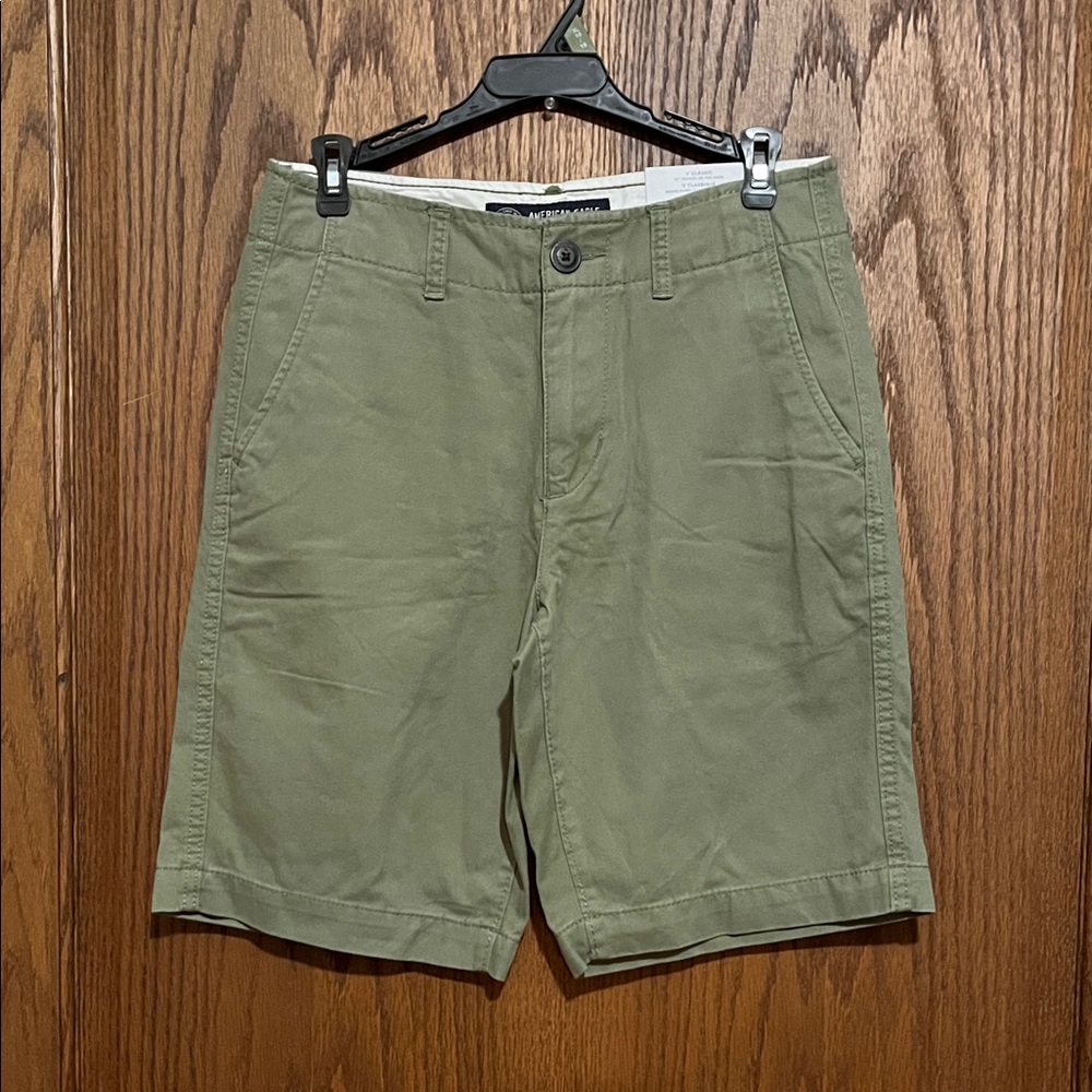 American Eagle Outfitters Olive Green Flat Front Shorts